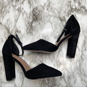 ASOS black strappy block heels Sz 6